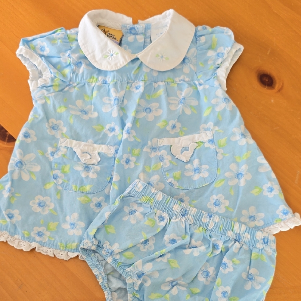 Blue Floral Kids Dress Set